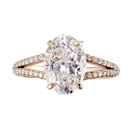 18K Oval Diamond Ring